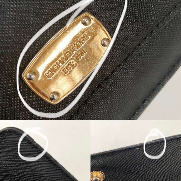 Michael Kors Black Saffiano Leather Envelope Wallet with Gold Tone Hardware - Picture 10 of 10